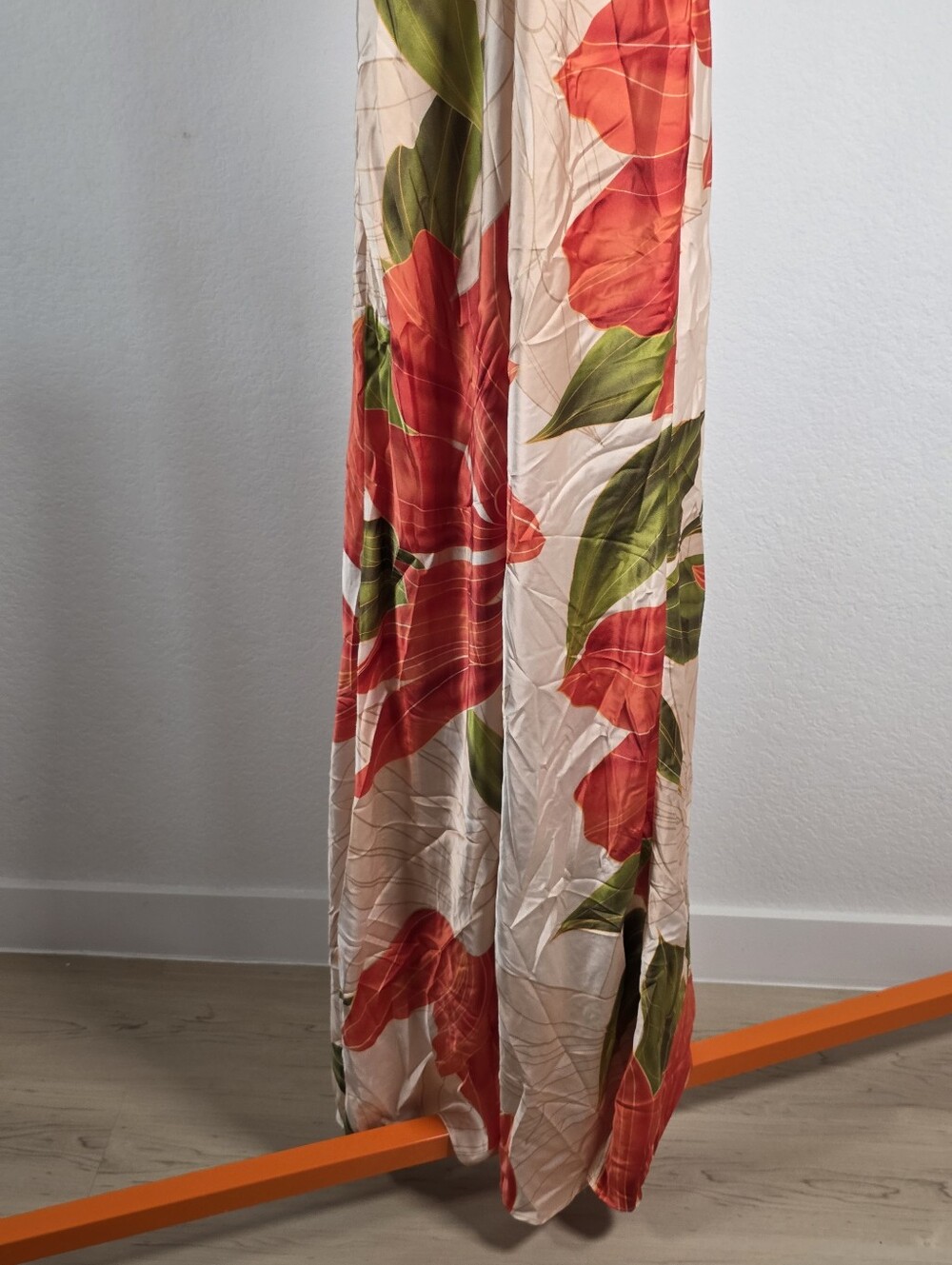 Seni & Cade NWT Floral Halter Maxi Dress Peach Red Green Size XL Events - Picture 5 of 12